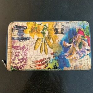 Boho Floral Women’s Zipper Clutch Wallet
